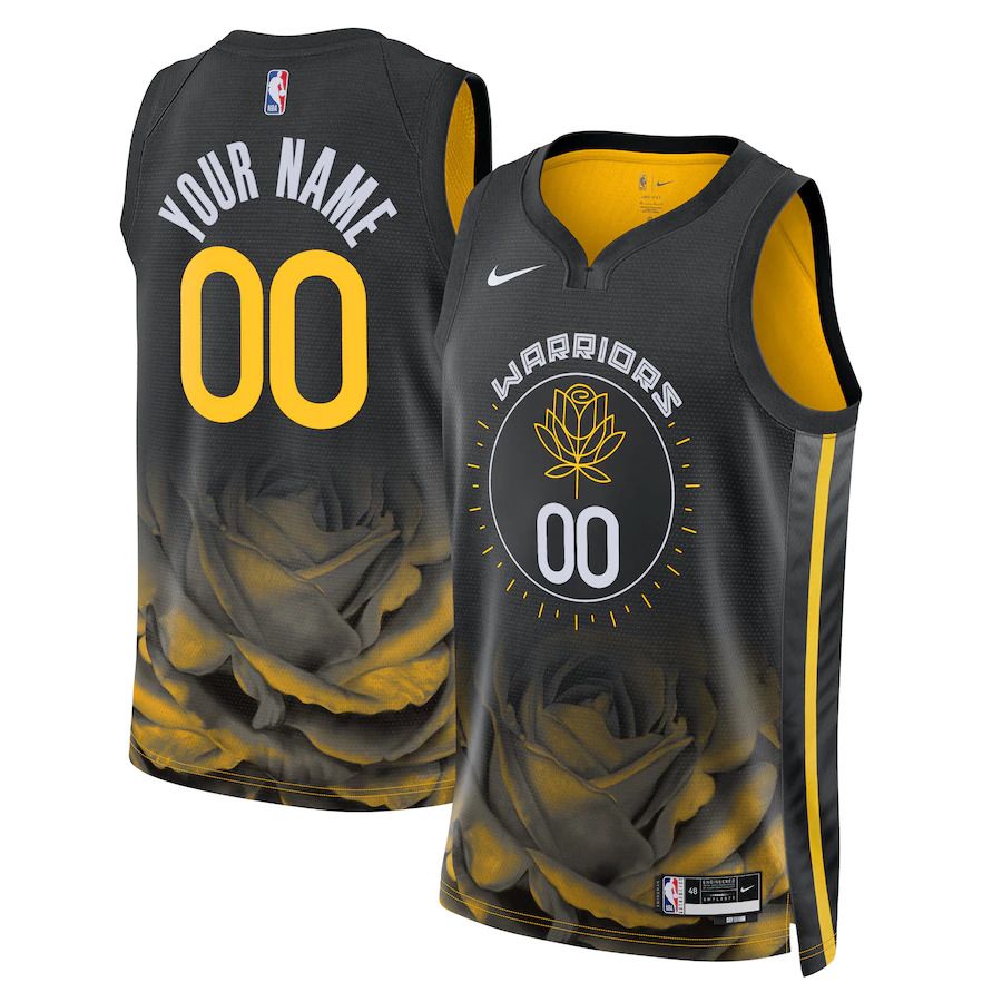 Men Golden State Warriors Nike Black City Edition 2022-23 Swingman Custom NBA Jersey